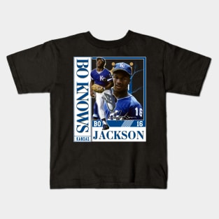 Bo Jackson Bo Knows Signature Vintage Legend Baseball Football Bootleg Rap Graphic Style Kids T-Shirt